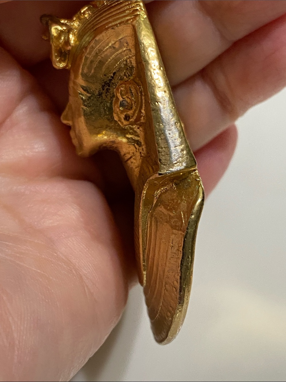 VTG Gold Egyptian Pharaoh Pendant Necklace - Picture 8 of 10